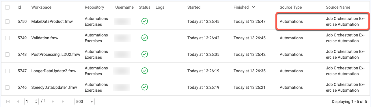 Viewing source of job
